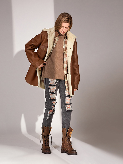 Серые вареные джинсы из хлопка, 7 Серые вареные джинсы из хлопка, 7