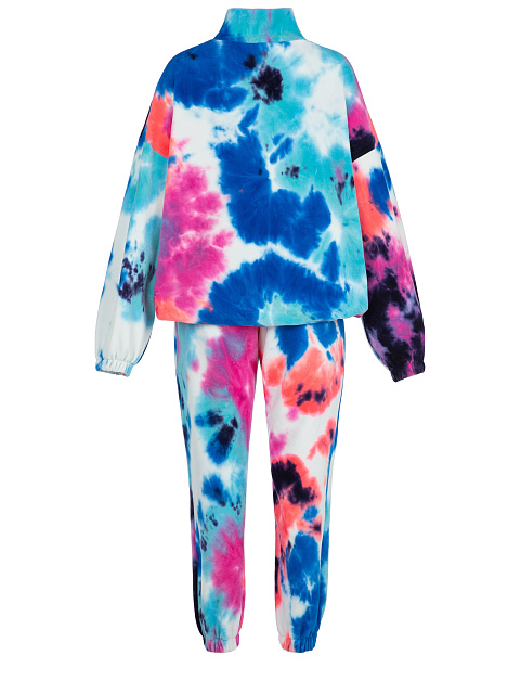 Розово-синий флисовый костюм Tie-Dye с вышивкой, 2