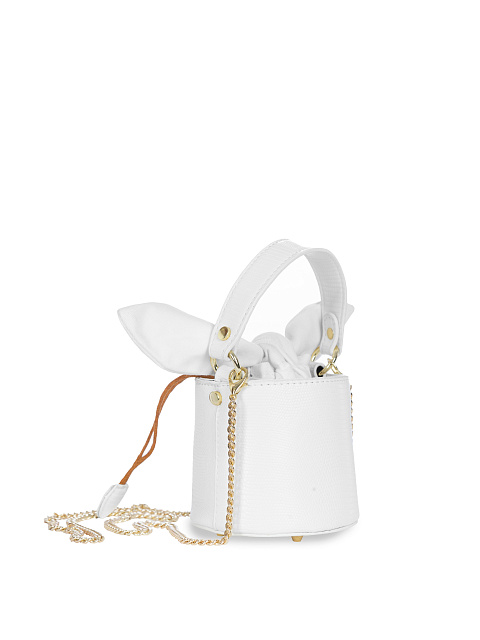 Белая сумка на цепочке с завязками, 2