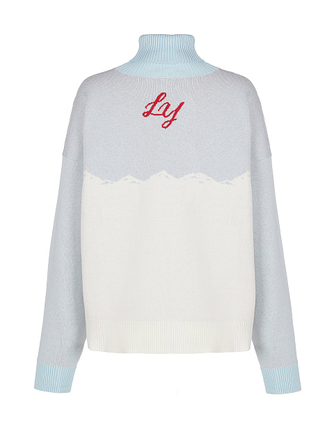 Бело-голубой унисекс свитер Santa's Favorite, 3