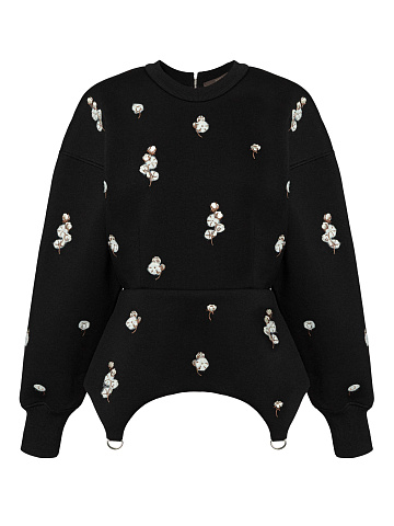 Черная толстовка с баской, 1