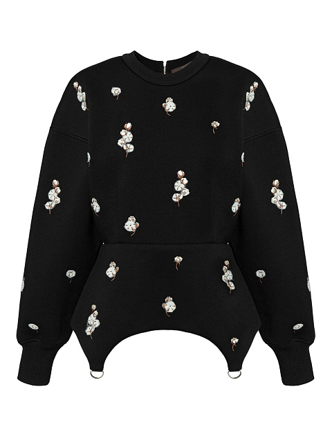 Черная толстовка с баской, 1