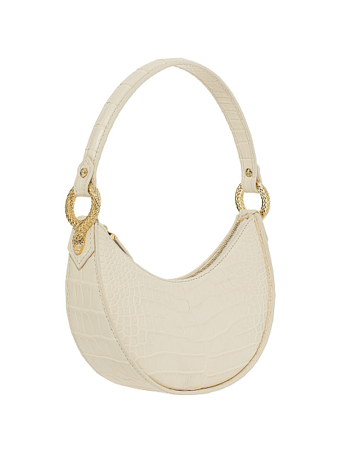 Сумка Half Moon из кожи крокодила молочного цвета, 3
