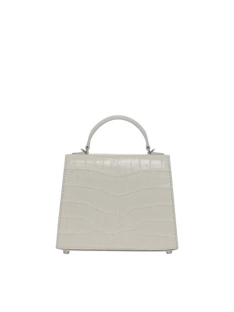 Белая сумка из крокодиловой кожи с бирюзой, 3