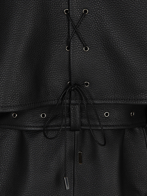 Черный кожаный двубортный тренч, 5 Черный кожаный двубортный тренч, 5