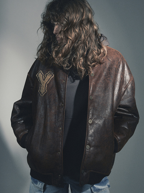 Коричневый оверсайз бомбер из овчины, 10 Коричневый оверсайз бомбер из овчины, 10