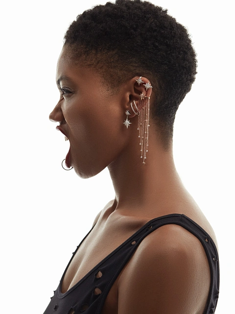 Кафф в виде звезды из белого золота с бриллиантами, 3