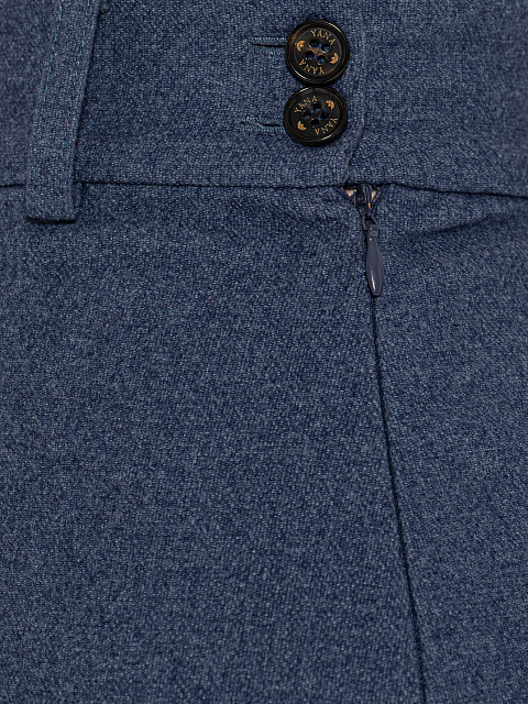 Синий шерстяной костюм-двойка с юбкой-миди, 6