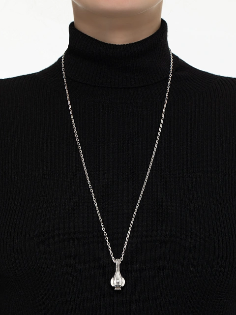 Колье из белого золота с кулоном в виде чеснока, 2