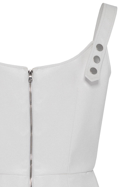 Белое платье-мини из эко-кожи, 4