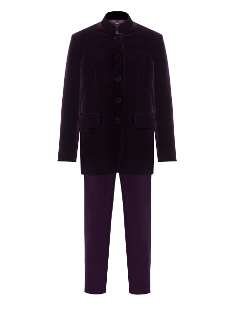 Фиолетовый костюм-тройка из бархата и шелка, 4 Фиолетовый костюм-тройка из бархата и шелка, 4