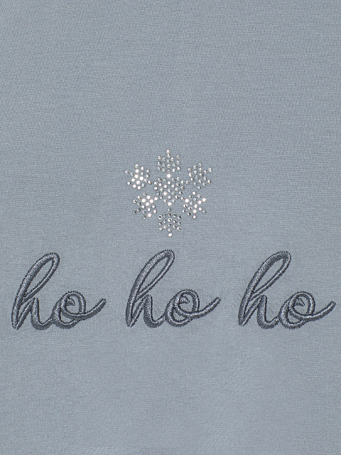 Серая футболка из хлопка с вышивкой и стразами, 5