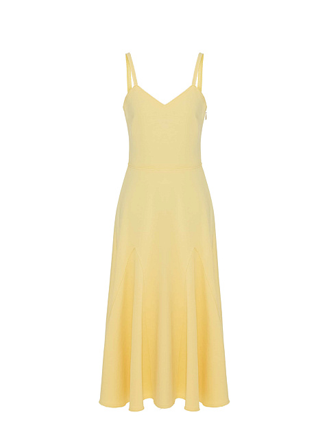 Желтое хлопковое платье-миди, 1