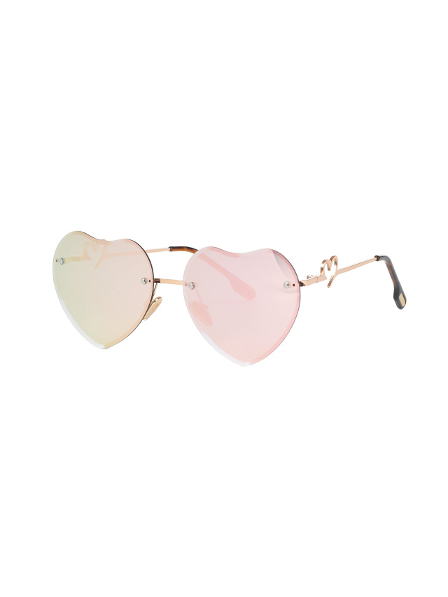 Солнцезащитные очки с розовыми зеркальными линзами в форме сердец, 1