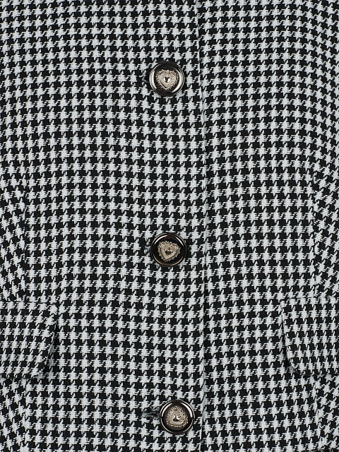 Черно-белый костюм из жакета и юбки-мини, 4