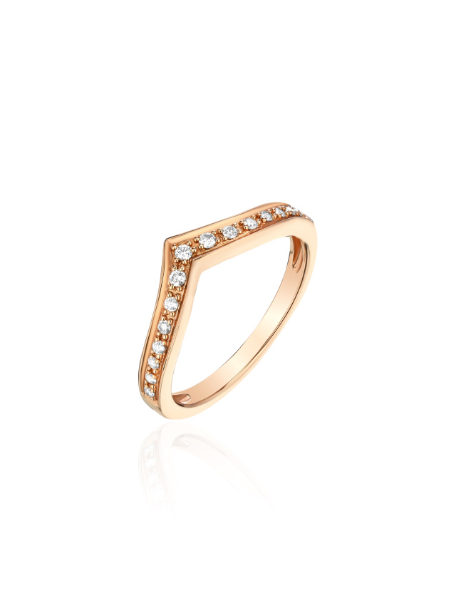 Фигурное кольцо из розового золота и бриллиантов, 1