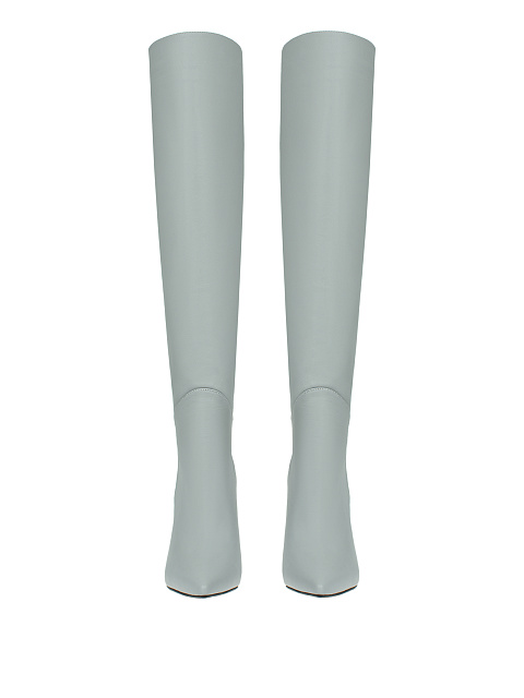 Серые кожаные сапоги на шпильке, 2 Серые кожаные сапоги на шпильке, 2