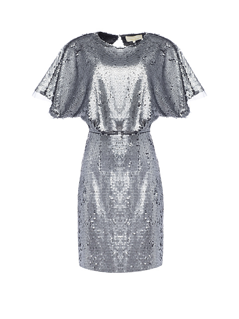Платье мини из серых пайеток, 1 Платье мини из серых пайеток, 1