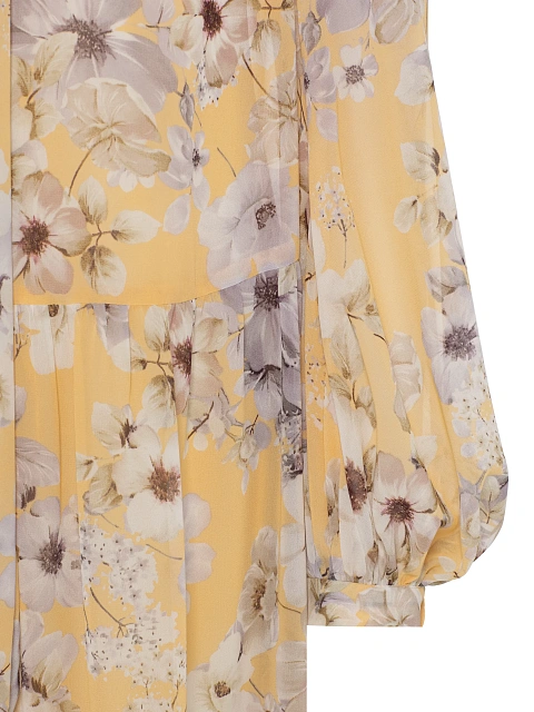 Желтое платье-миди с цветочным принтом, 4