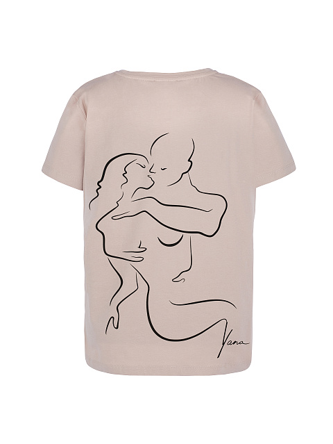 Хлопковая розовая футболка с принтом №14 на спине, 1