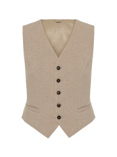 Бежевый костюм-тройка с цветочной вышивкой, 8