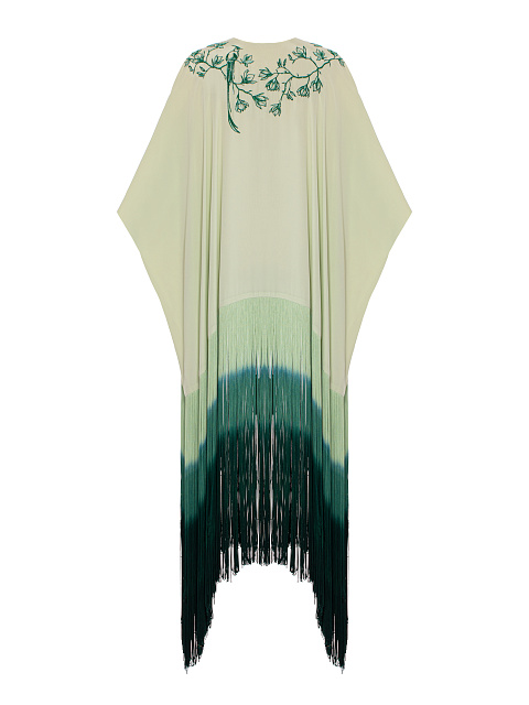 Светло-зеленая туника с вышивкой и бахромой, 3