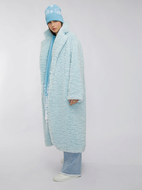 Голубая шуба из эко-меха, 4