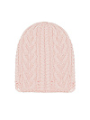 Шапка светло-розового цвета, вязка Косы