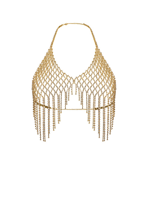 Золотистое бра в стразах с бахромой, 1