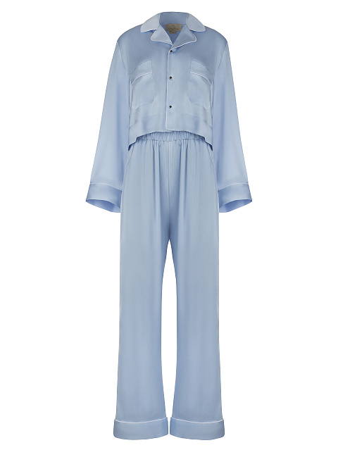 Голубая пижама из вискозы и шелка, 1