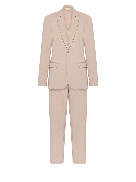 Бежевый костюм-тройка из вискозы, 2 Бежевый костюм-тройка из вискозы, 2