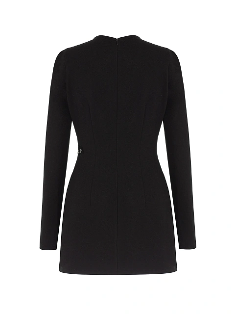 Черное платье-мини с разрезами, 2