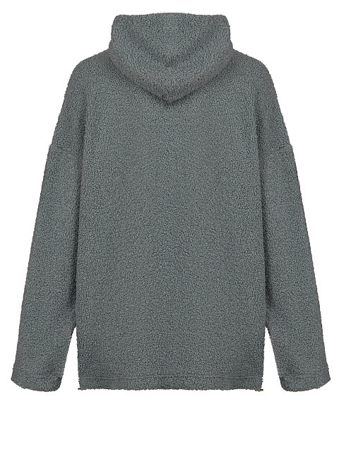 Серое объемное худи из ткани букле, 2