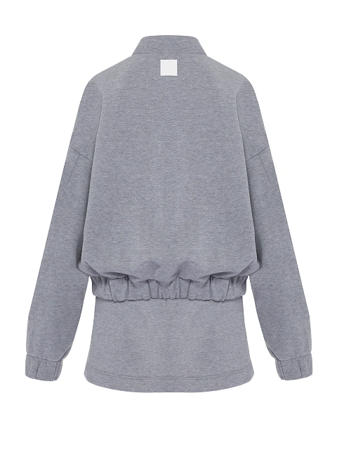 Серый костюм из футера с юбкой-мини, 3