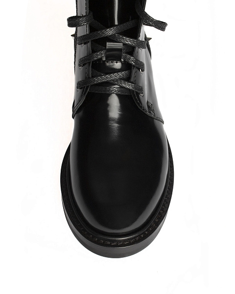 Черные кожаные ботинки с шипами, 4