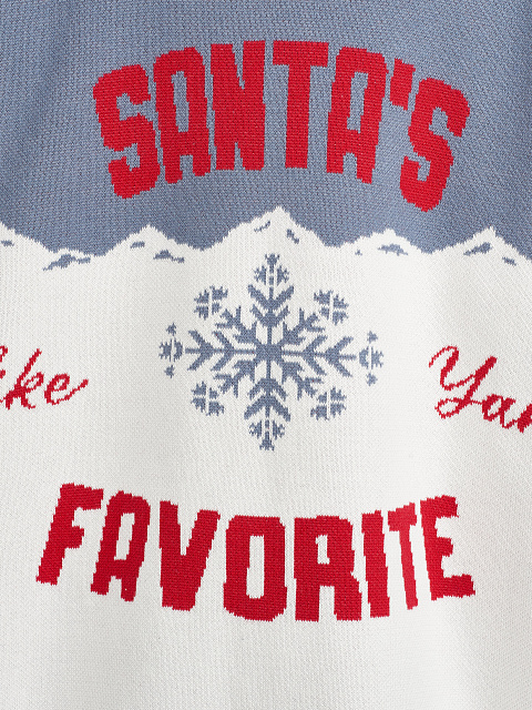 Серо-белый свитер с капюшоном Santa's Favorite, 3