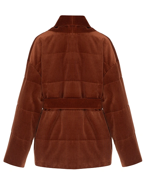 Коричневая куртка из вельвета с поясом, 2