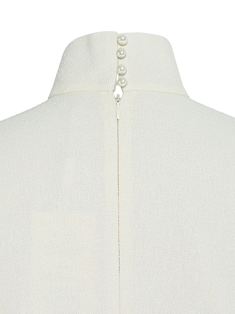 Молочное платье-мини с драпировкой, 4