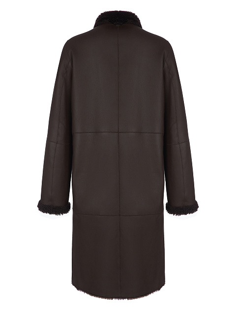 Длинная коричневая дубленка из овчины, 2