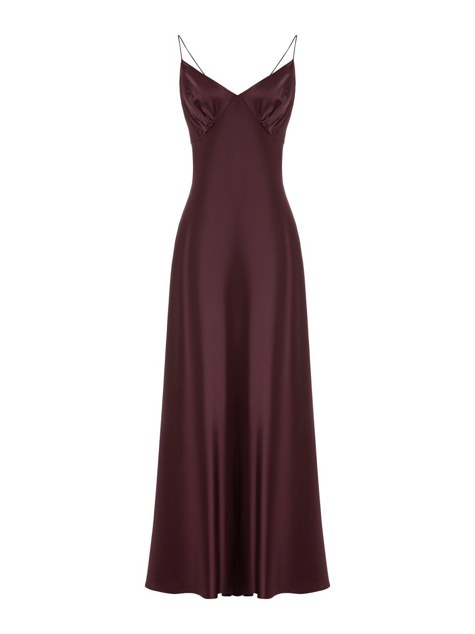 Фиолетовое платье-макси из шелка с вышивкой и стразами, 1