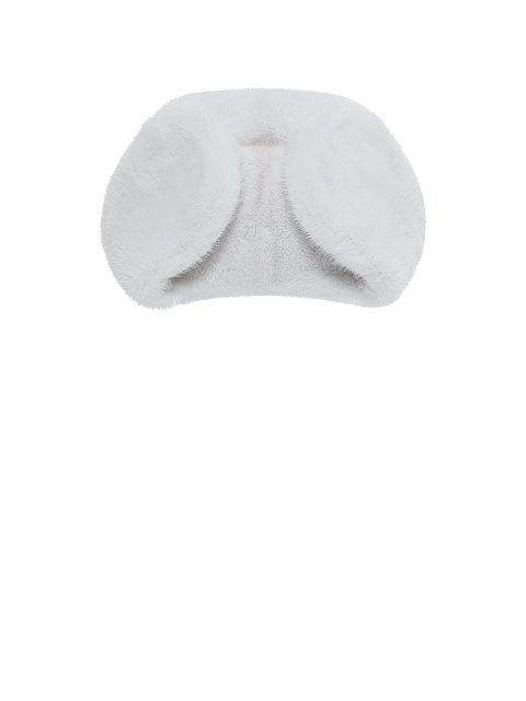 Белая шапка-ушанка из меха норки, 4