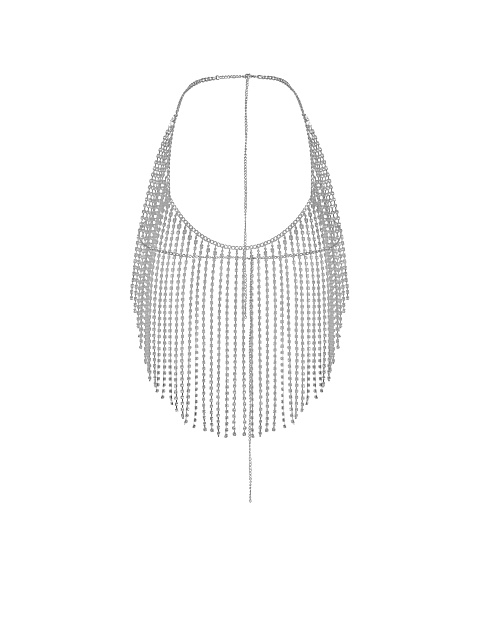 Топ из серебристых цепочек со стразами, 2
