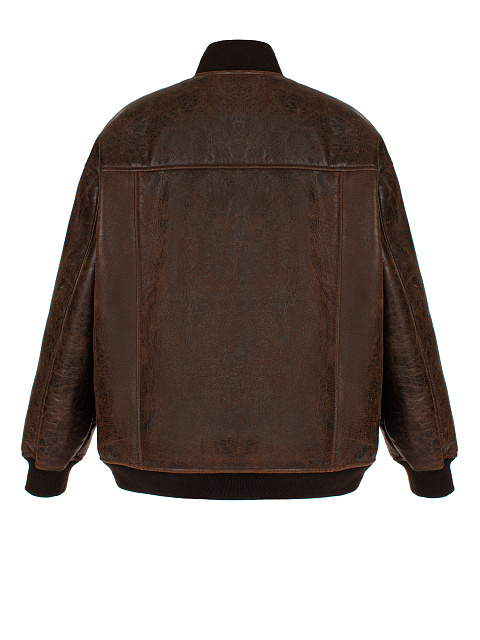 Коричневый оверсайз бомбер из овчины, 2 Коричневый оверсайз бомбер из овчины, 2