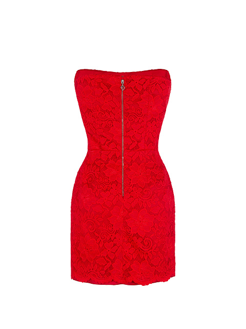 Красное платье-мини из кружева, 2