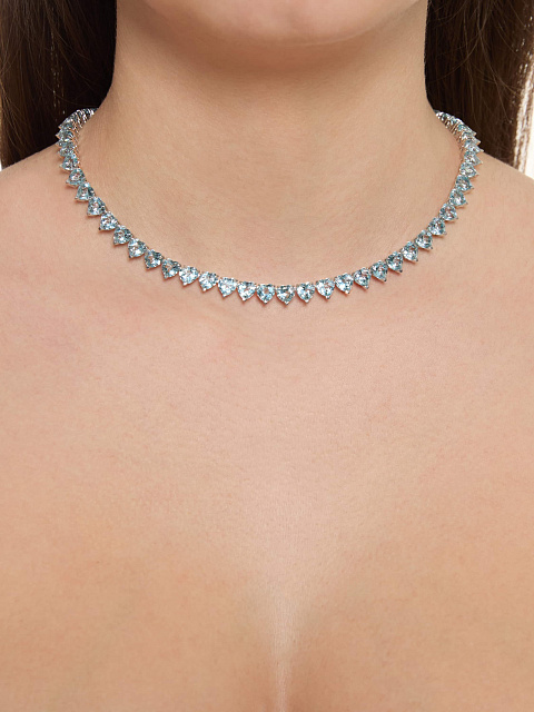 Колье из белого золота с топазами Sky в огранке «сердце», 4 Колье из белого золота с топазами Sky в огранке «сердце», 4