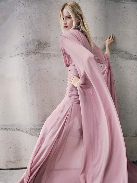 Платье из шифона с драпировкой, 4