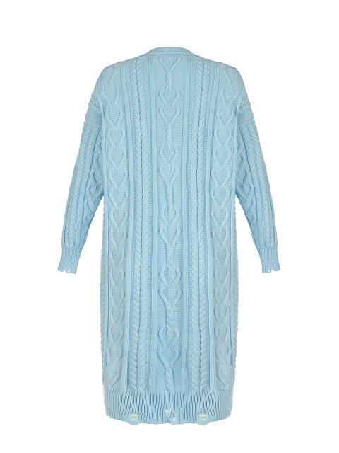 Голубой хлопковый кардиган с косами, 2
