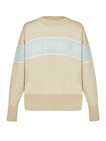 Бежево-голубой свитер Bad Girls Club, 1