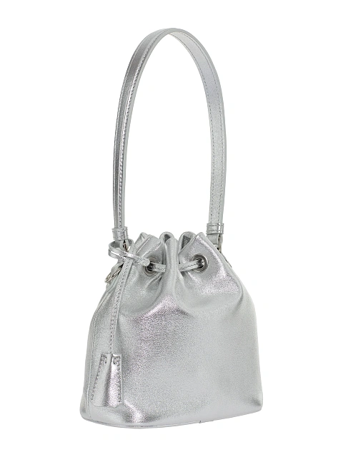 Серебряная сумка-мешок из кожи, 2