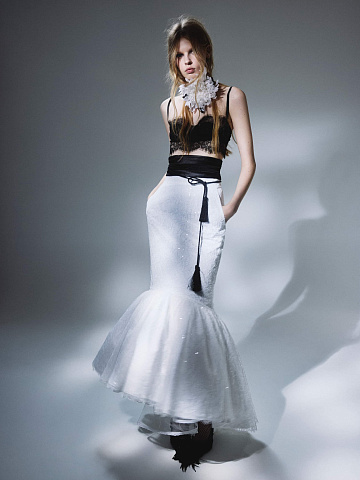 Белая юбка-макси из тафты, 2